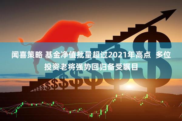 闻喜策略 基金净值批量超过2021年高点  多位投资老将强势回归备受瞩目